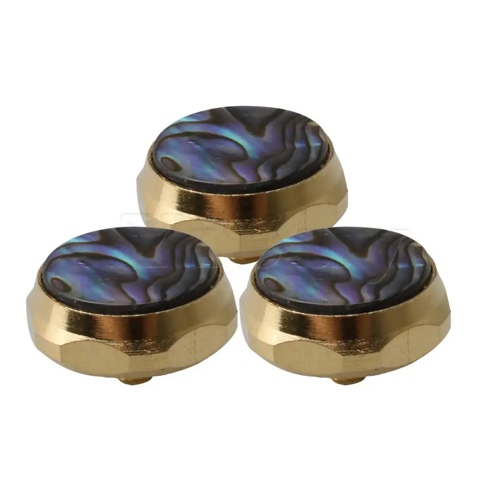 

Yibuy 9 Pieces Trumpets Finger Buttons Alloy Golden with Abalone Shell Inlay