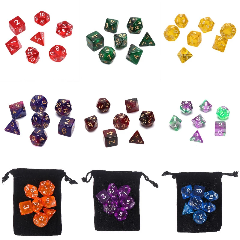 Polyhedral Game Dice Set Polyhedral Dice 6 Sets Trpg Game Dice Set