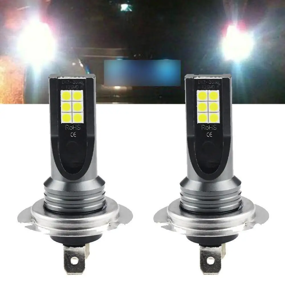 

High Quality NEW 2Pcs H7 CAR LED Headlight Kits 50W 14000LM Fog Lights Bulbs Universal 6000K Driving Lamp Super Brightly light