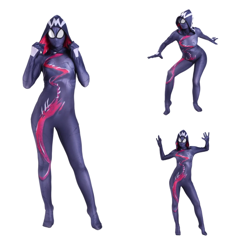 3D Printing Women Venom Gwen Spider Cosplay Costume Spider Zentai