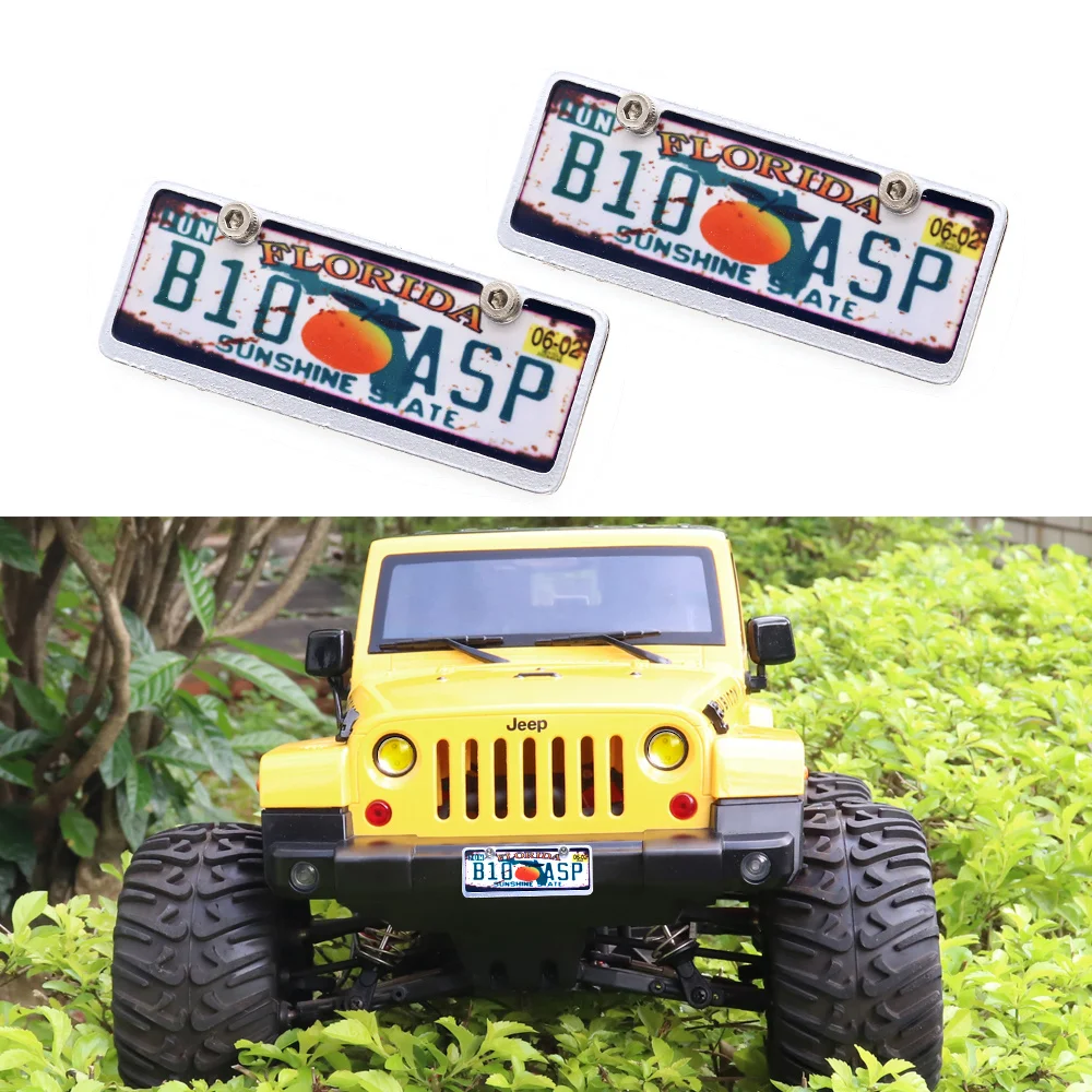 1Pcs RC Custom License Plate Metal Frame Strength Waterproof for 1:10 Tamiya CC01 Axial Scx10 Traxxas Trx-4 Trx4 Crawler Car - Image 2