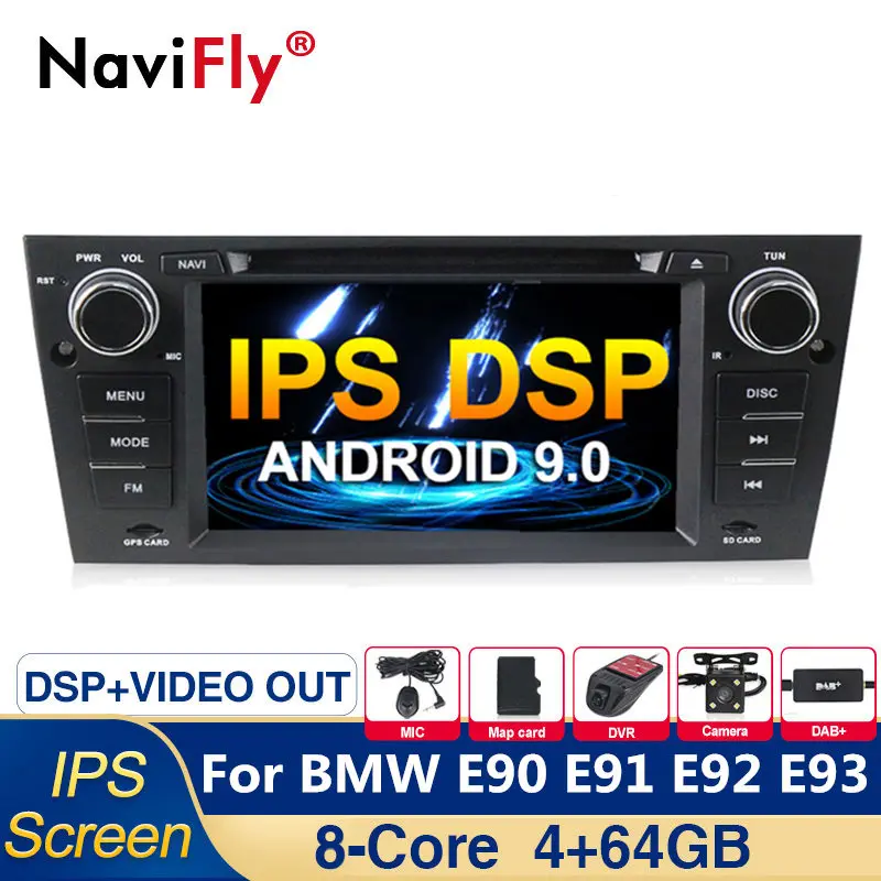 

Android 9.0 IPS DSP 8Core Car dvd radio GPS Navigation For BMW 3 Series E90 E91 E92 E93 car multimedia player BT RDS OBD DAB e90