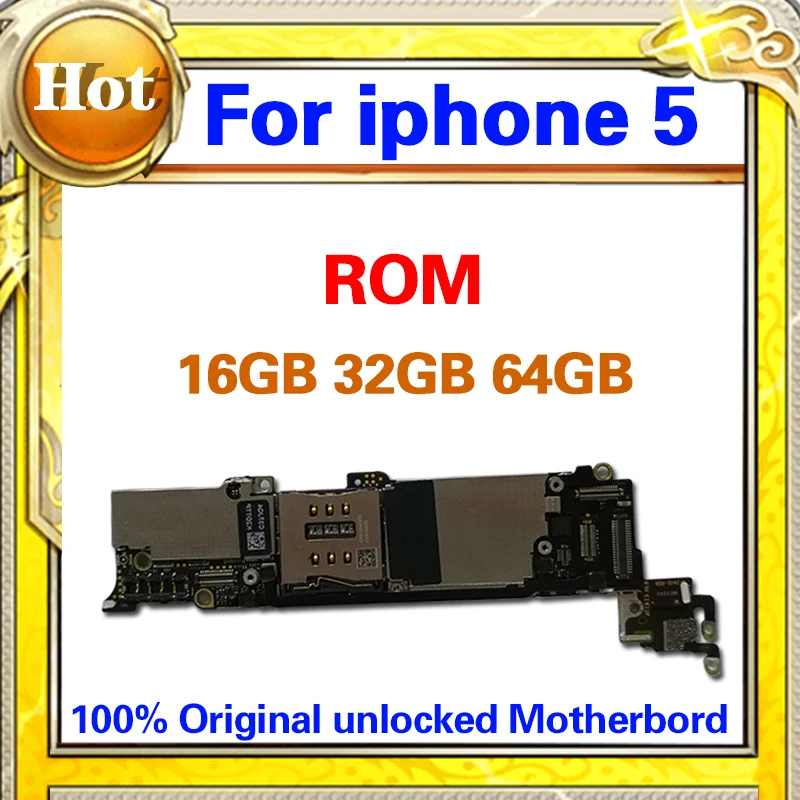 Полностью разблокированная для iphone 5 материнская плата, оригинальная разборная для iphone 5 5g материнская плата с системой IOS