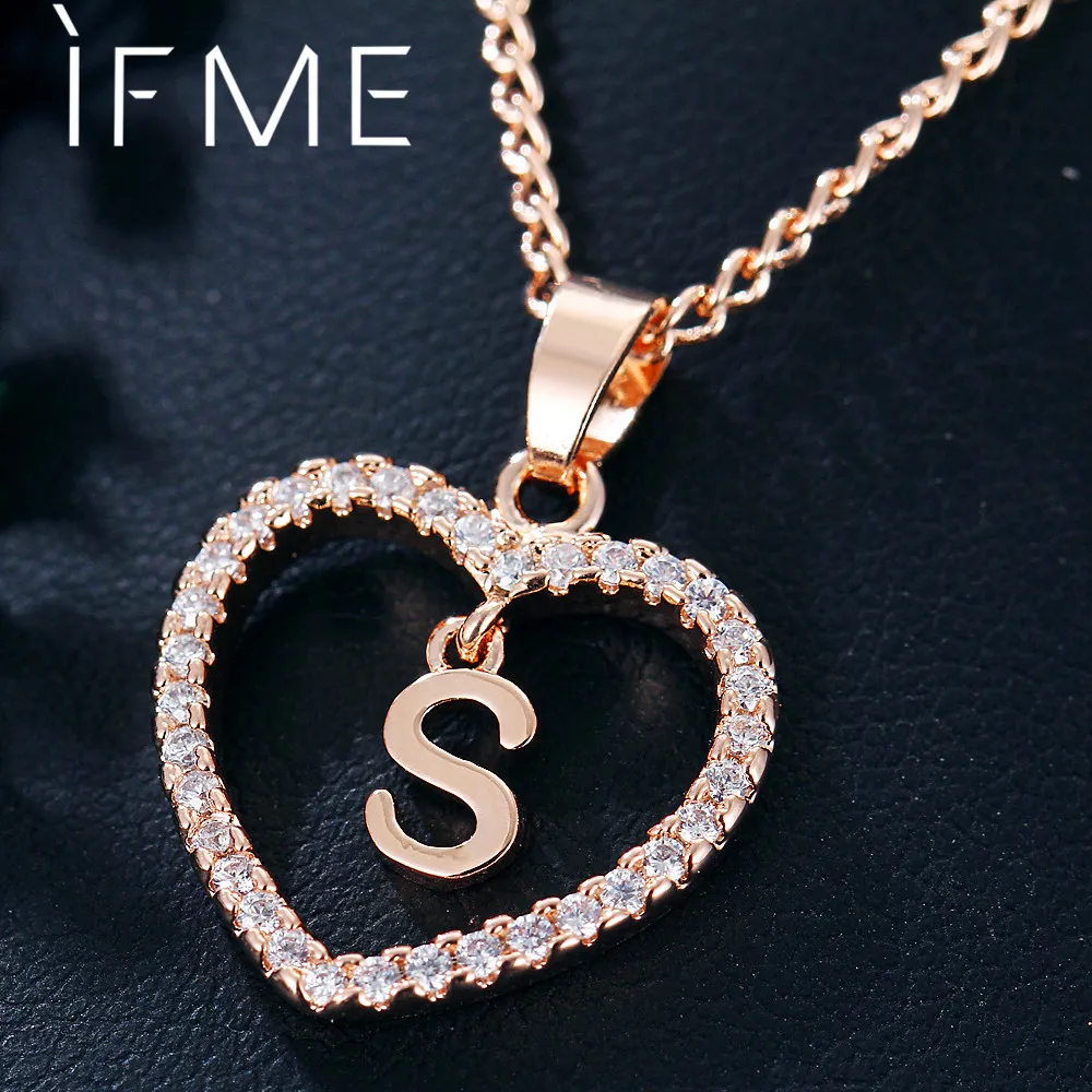 Capital Initial Letter S Crystal Heart 