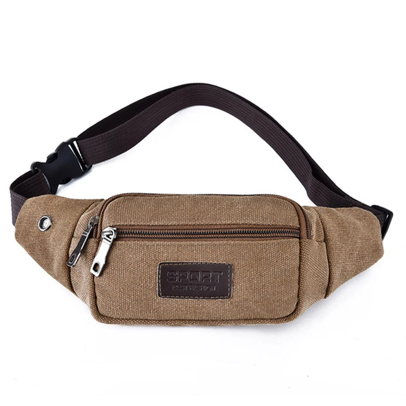 Casual Canvas Waist Bag Unisex Functional Waist Bag Mobile Phone Men and Women Convenient Belt Banana Fanny Pack Men New
