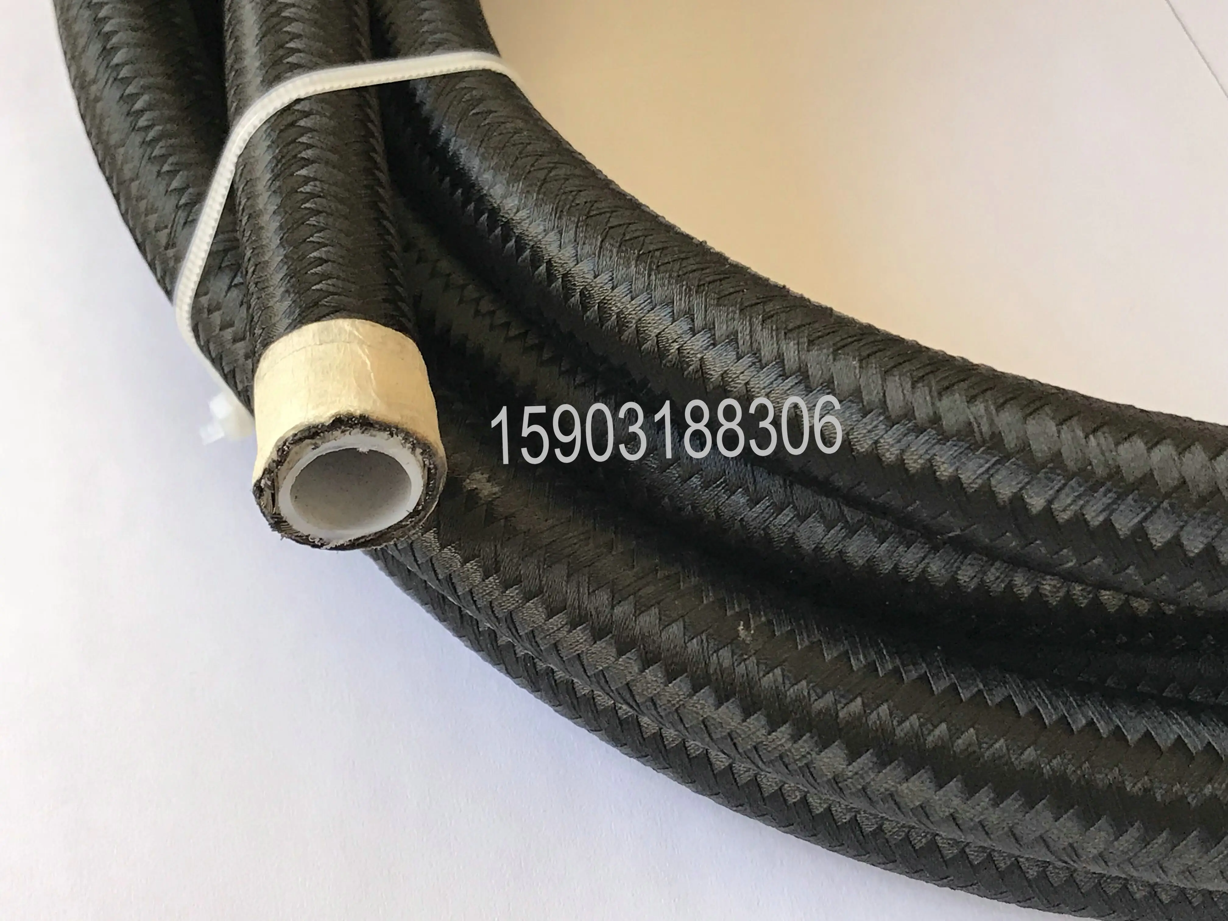 20 метров x PTFE тефлон плетеный Масляный шланг в черном нейлоновом масле топливо, бензин охлаждающей жидкости Размер AN12