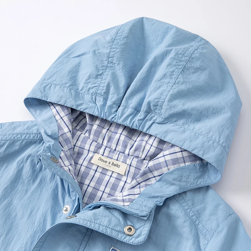 DK1221077 dave bella spring kids boys 5Y-13Y fashion letter pockets coat casual children boy tops infant toddler outerwear
