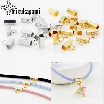 

10pcs/lot Pure copper square rubber band hanging ring buckle Connectors For DIY Hair rope material accessories