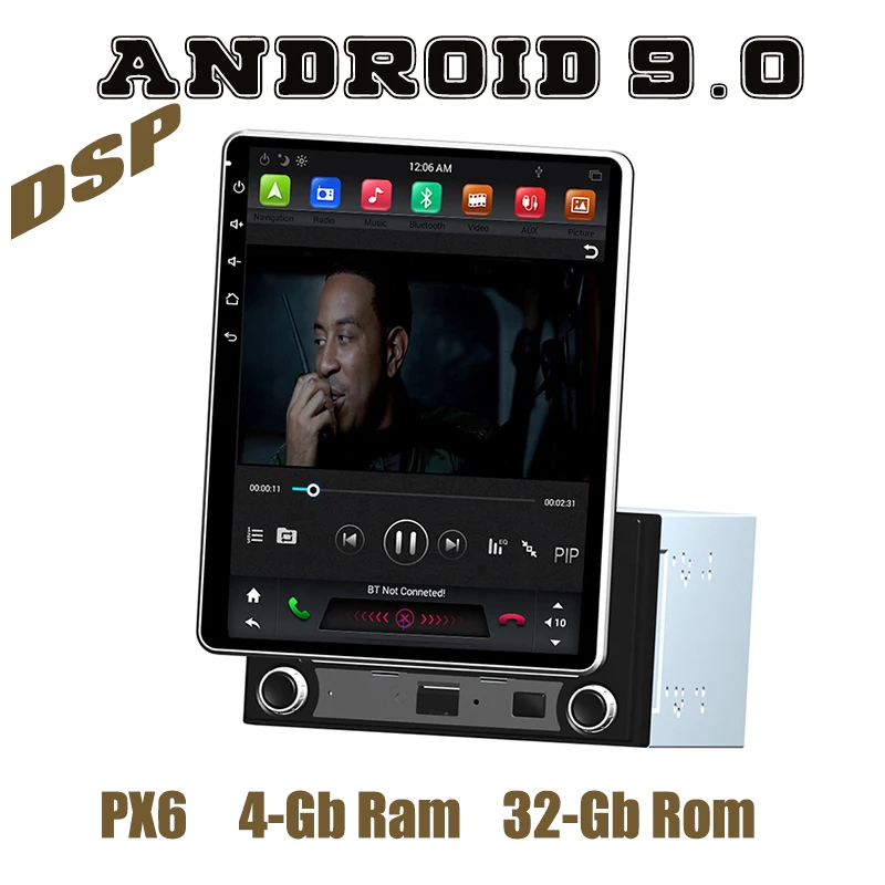 IPS экран PX6 Tesla стиль android 9 0 7 &quotвращение двойной 2 din Автомобильный Универсальный
