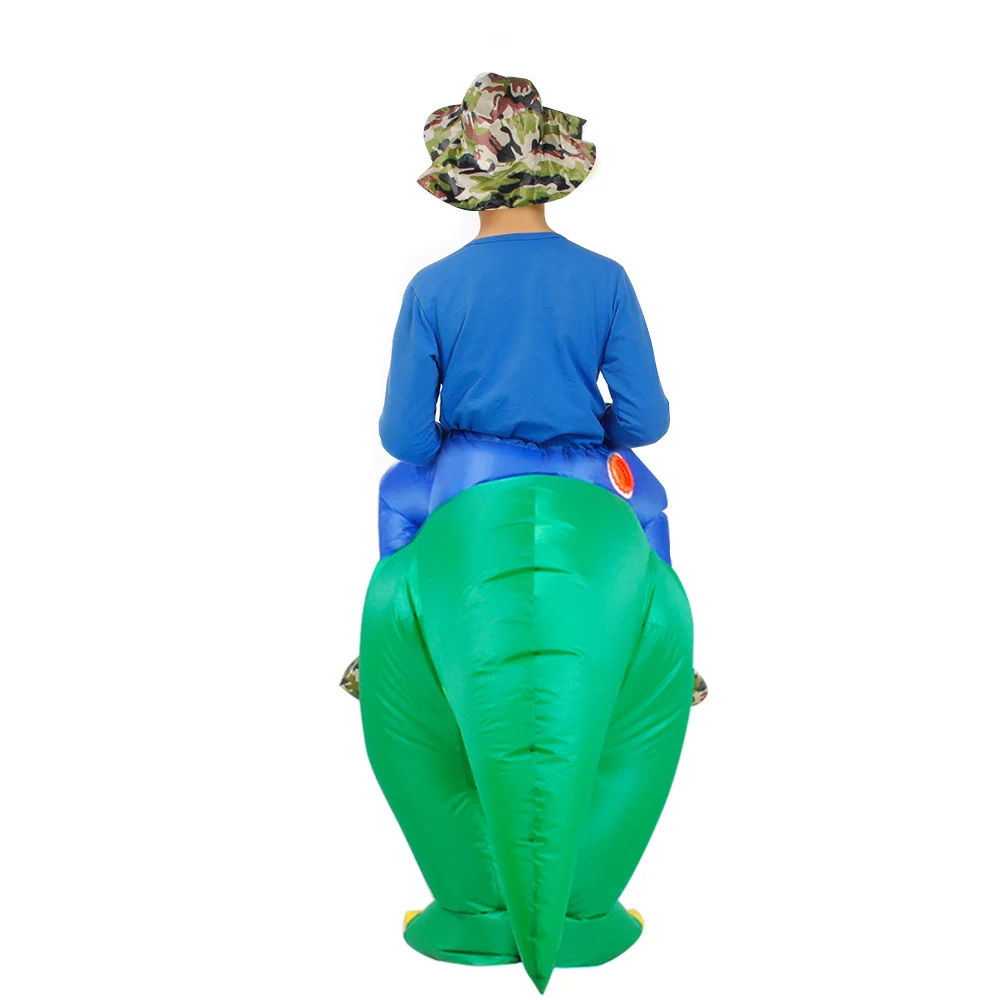 Надувные костюмы Хэллоуин зеленый костюм Косплей динозавр ходьба T-Rex Blow Up Disfraz для детей и взрослых