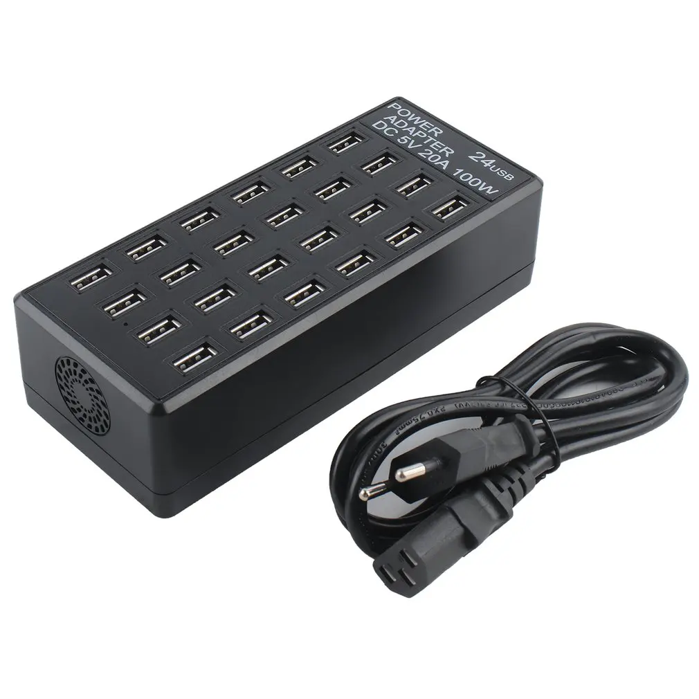 5V 100W 24 Порты USB Мощность адаптер Зарядное устройство 24-Порты и разъёмы USB мобильного телефона Зарядное устройство USB мульти-Порты и разъёмы Зарядное устройство Мощность адаптер