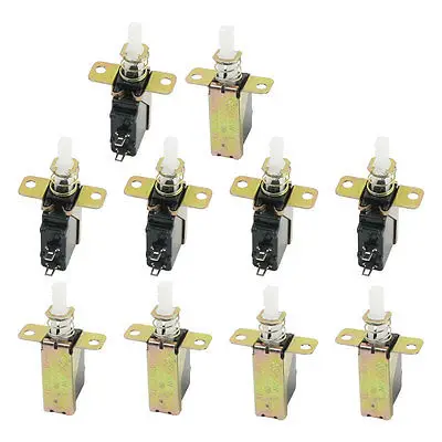 

10 Pcs 2P SPST Spring Loaded Locking Push Button Switch SW-3