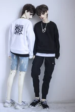 BJD – vêtements de poupée simple et polyvalent, faux manteau à capuche imprimé en deux pièces pour 1/3 1/4 BJD SD MSD SD17 oncle POPO68 SSDF taille de poupée 