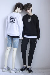 BJD – vêtements de poupée simple et polyvalent, faux manteau à capuche imprimé en deux pièces pour 1/3 1/4 BJD SD MSD SD17 oncle POPO68 SSDF taille de poupée 