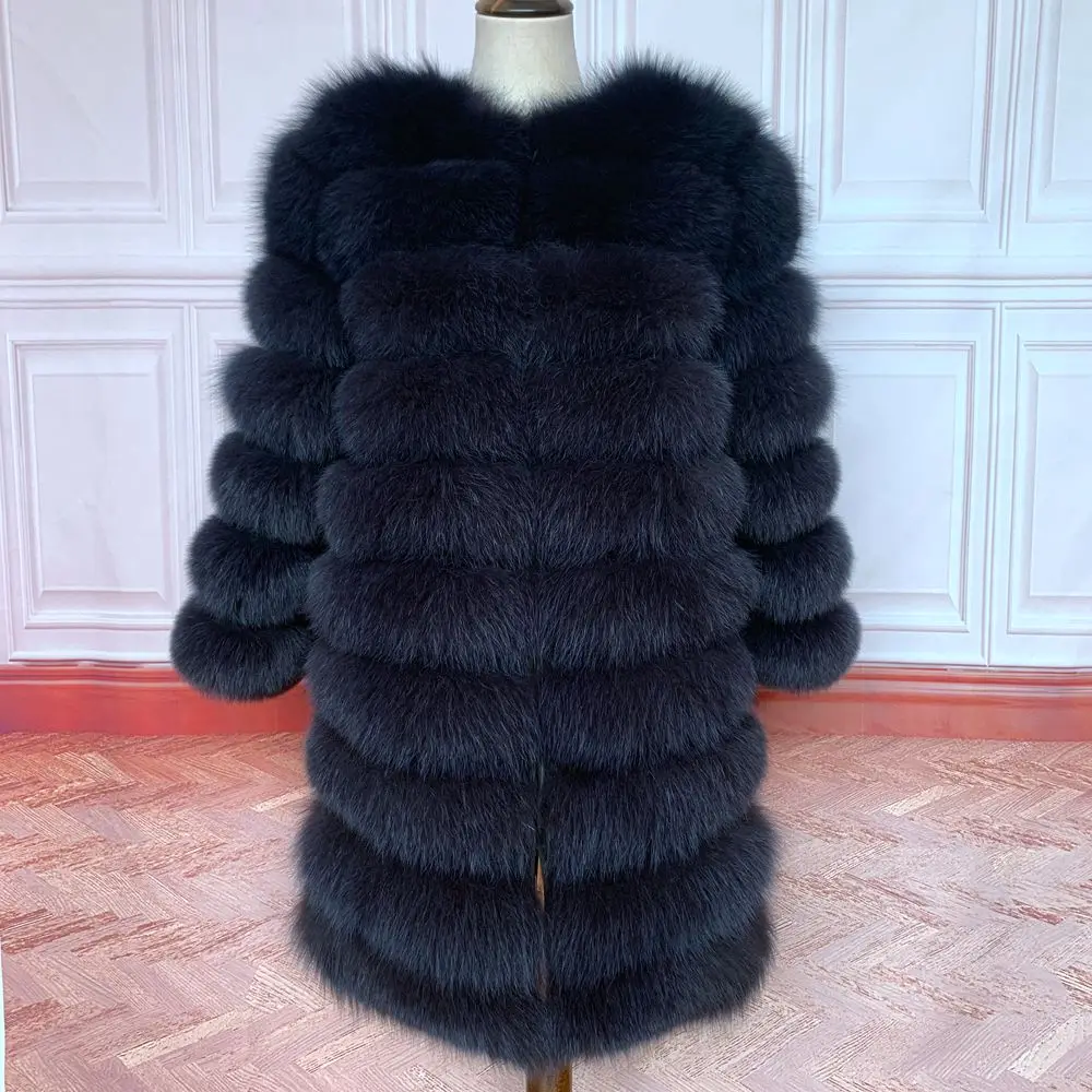 2021 NEW 4in1 Real Fox Fur Coat Women Natural Real Fur Jackets Vest Winter Outerwear Women Clothes black down jacket