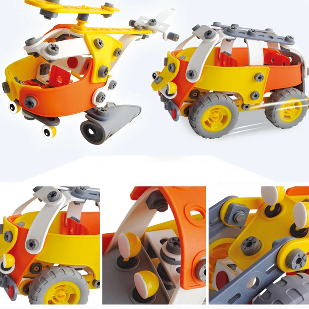 Gift Fun Block Intellectual Development Truck Children Interactive Educational Building Toys Self Assemble Car DIY Engineering