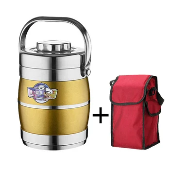 

2.2L Double Wall Vacuum Thermal Insulated Stainless Steel Lunch Box Portable Office Large Food Container Adult Bento Lunchbox