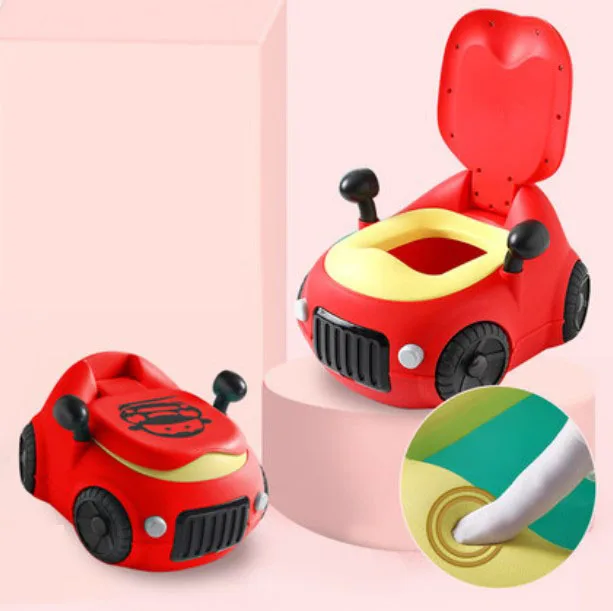 Детское сиденье для унитаза, милый детский горшок для унитаза, портативный тренировочный горшок для мальчиков и девочек, детский туалет, Детский горшок - Цвет: red PU cushion