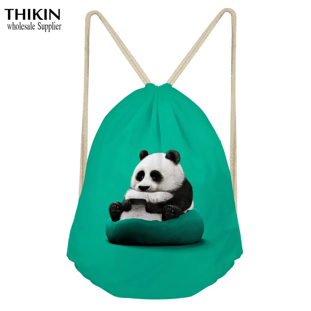 Женский рюкзак на шнурке с принтом панды | Багаж и сумки