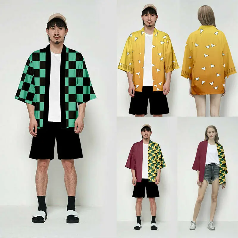 Кимоно для косплея Demon Slayer Kimetsu No Yaiba Haori Coats кардиганы Хэллоуина японский стиль
