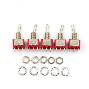 

5pcs Mini 6Pin (ON) - OFF - (ON) DPDT 3 Positions Toggle Switch MTS-223 Dual Reset Power Switch AC 250V 2A/ AC 5A 120V
