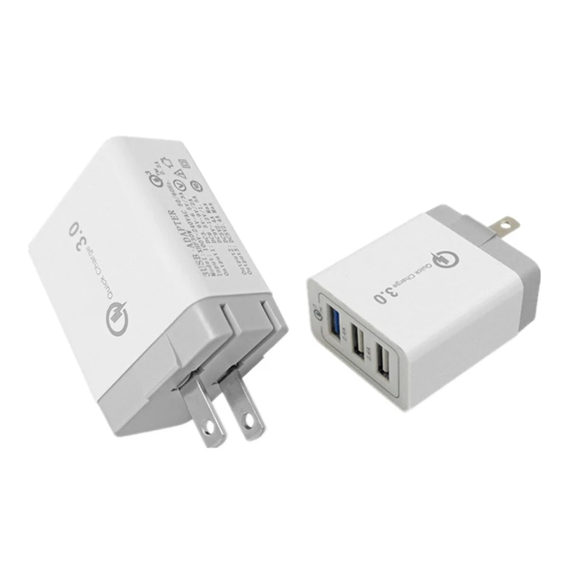 3 порта Быстрая быстрая зарядка QC 3,0 USB концентратор настенное зарядное устройство адаптер штепсельная вилка США 30 Вт