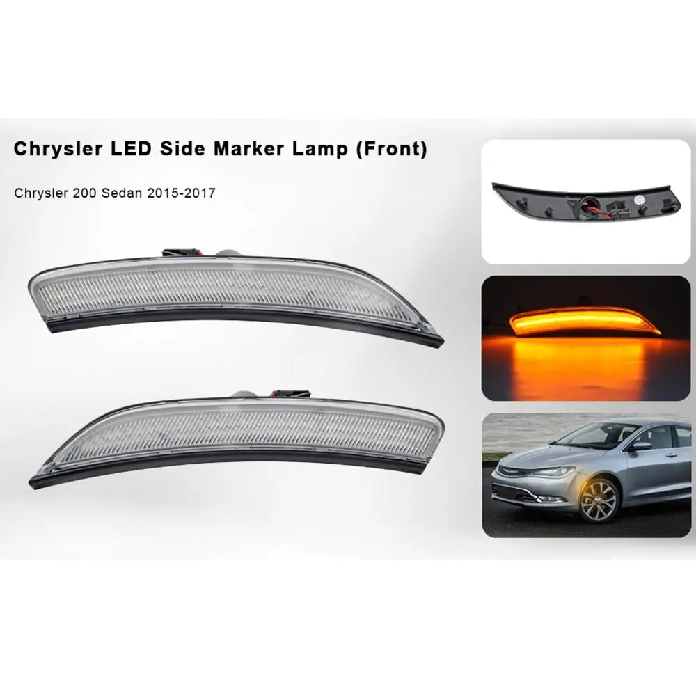

2PCS Amber LED Front Side Marker lamp for Chrysler 200 Sedan 2015-2017