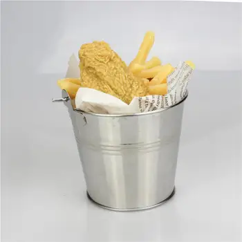 

LanLan Stainless Steel Mini Snack Barrel Icing Bucket French Fries Pails
