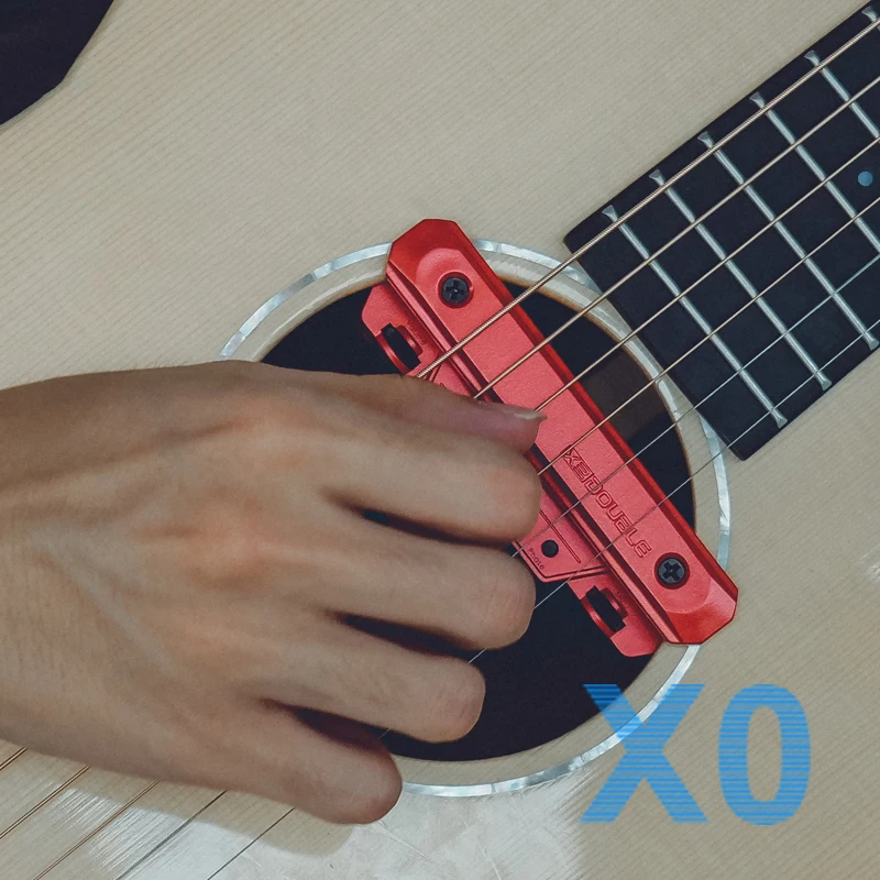 

DOUBLE X0 Classic Acoustic Folk Guitar Pickup Transducer Amplifier Sound Hole Dual Pickup with Volume+MIC Adjustment USB Charge