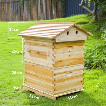 

Christmas gift for father Smart automatic Wooden Beehive honey flowing Bee Hive with 7 PCS plastic beehive Frames