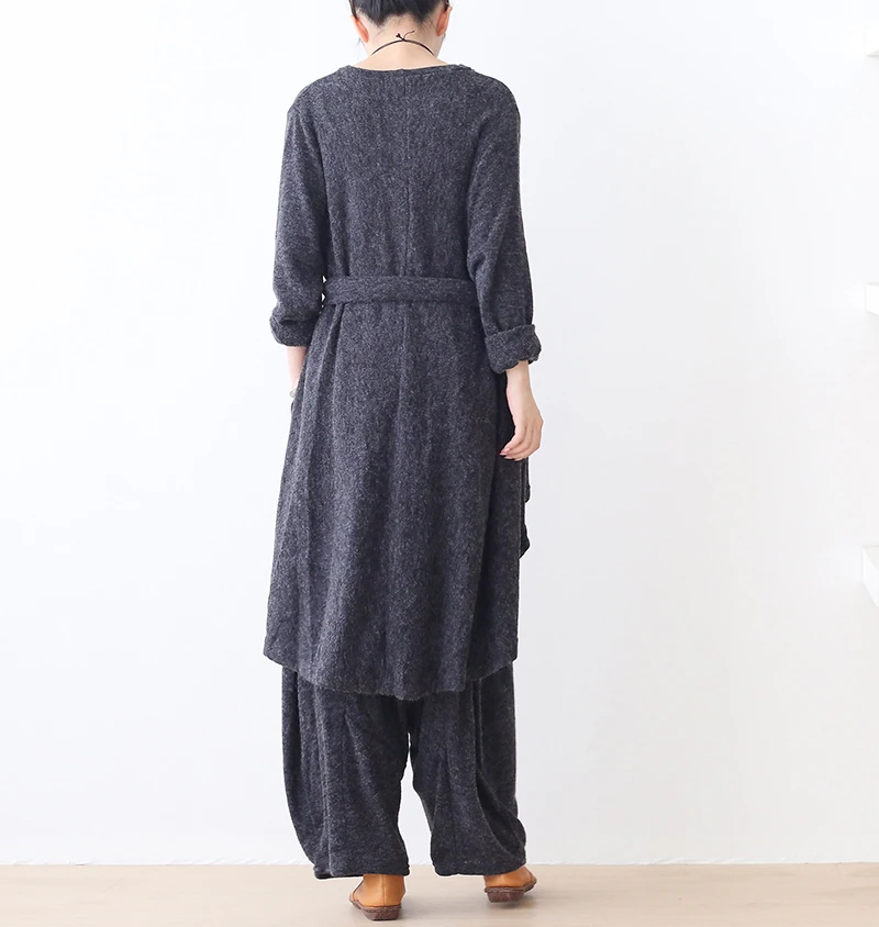New Women Knitted Pollover Full Sleeve Draw String