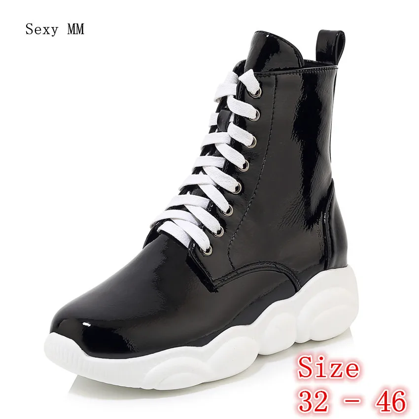 

Spring Autumn Winter Platform Flat Shoes Women Snow Ankle Boots Woman Short Boots Plus Size 32 33 - 40 41 42 43 44 45 46 botas