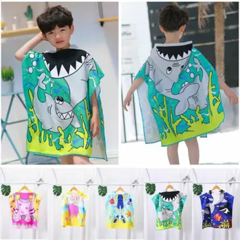 

13 Colors Comfortable Kids Bathrobe Cute Cartoon Patterns Soft Hooded Cloak Bathrobe Blanket Kids Bath Towel