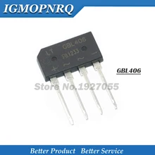 10 шт. GBL406 GBL408 4A 600V BL406 застежкой-молнией элемент выпрямителя моста одиночного DIP-4