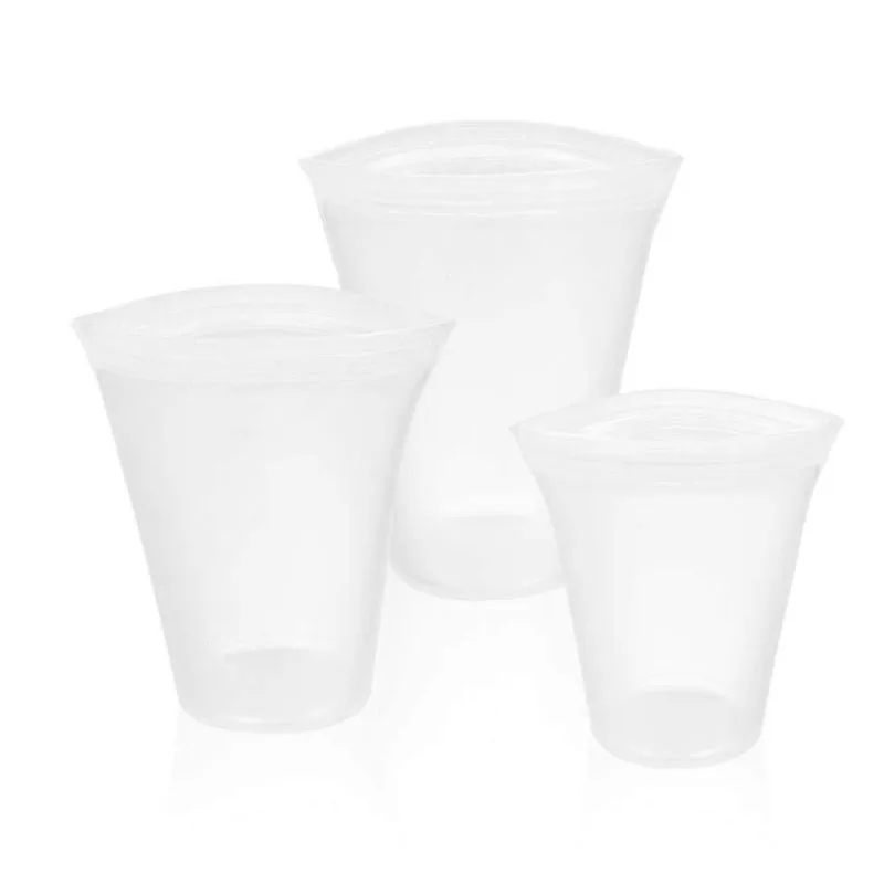 3pcs white cup 3 шт силиконовый мешок для хранения продуктов, свежие контейнеры, нулевые отходы, многоразовые кухонные аксессуары для хранения, холодильник на молнии, уплотнительная коробка - Color: 3pcs white cup