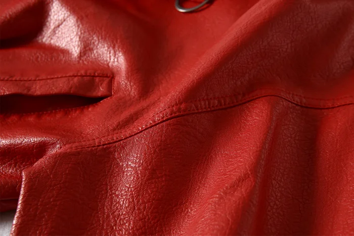Женская куртка из искусственной кожи с рукавом «летучая мышь», винтажное байкерское пальто, короткая куртка на молнии из искусственной кожи, красная куртка, весеннее уличное кожаное пальто