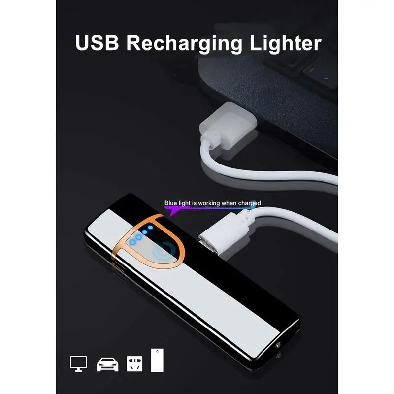Металлическая Индукционная Электронная Зажигалка Usb ветрозащитная турбо Вольфрамовая сенсорная плазменная дуговая зажигалка подарок