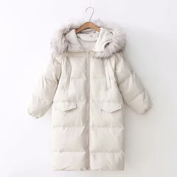 

Women's Winter Casual Long Sleeve Hooded Coat Zipper Warm Jacket With Pocket Winter Jacket Women Manteau Long Parka C30917