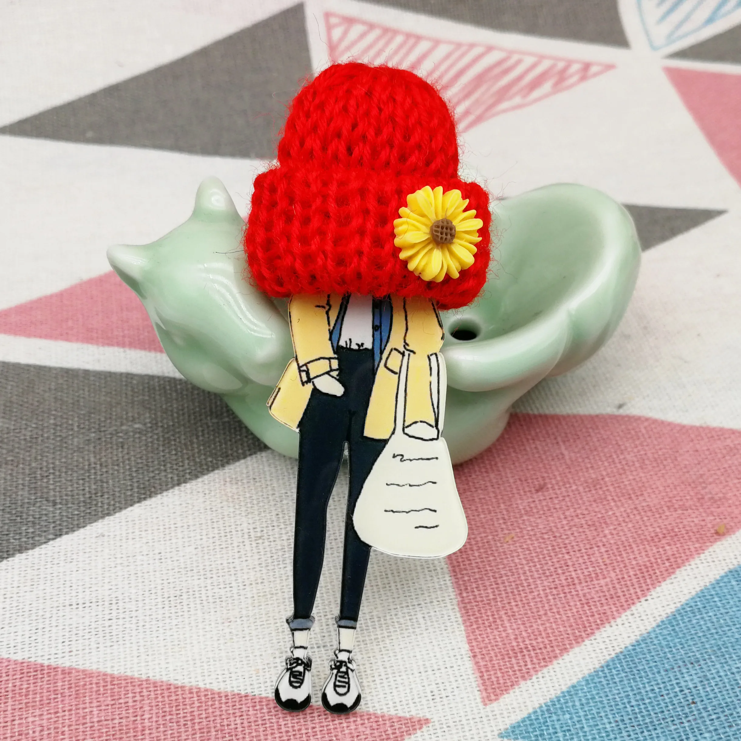 Style8 Милые ювелирные значки для девушек, модные броши для женщин, шерстяные шляпы, милые значки на булавке на рюкзаке, подарки для девочек, аксессуары для одежды - Окраска металла: Style8