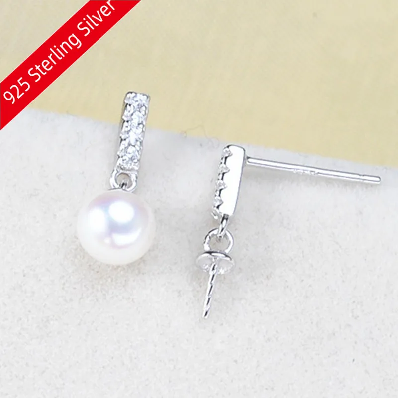 

2019 New Fashion Pearl Earrings Parts, Stud Earrings with Earrings Stoppers/Back/Cup Findings Accessory, 925 Silver Metal