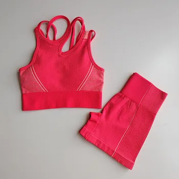 Seamless Yoga Set 2 Pcs Sports Suit Female Workout Clothes Sports Bra High Waist Gym