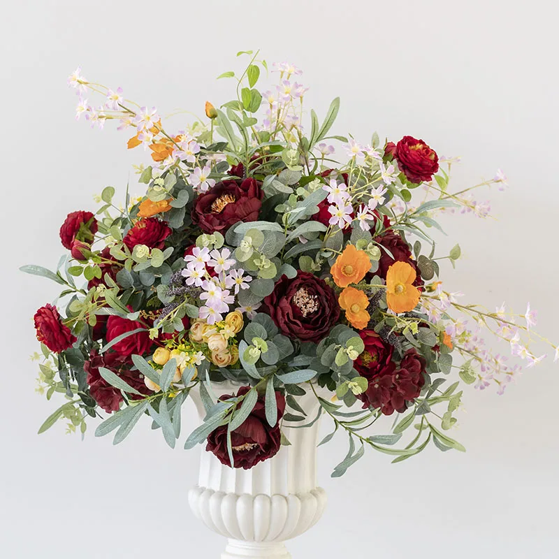 Custom wedding silk flower props Roman flowerpot Road Flower artificial flower ball wedding T stage flower art layout - Цвет: B-flower ball
