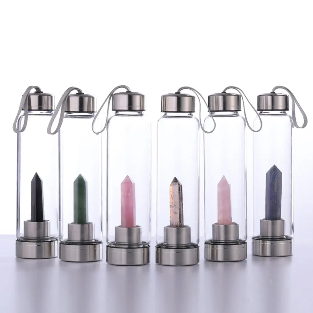 

Creative Crystal Column Energy Water Cup Natural Crystal Water Cup Drink Bottle Crystal Glass Water Healing Bottle Water Cup