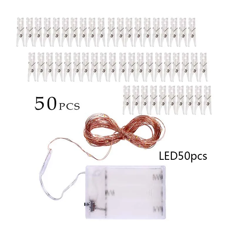 Style 2 2M/5M/10M USB LED Light String for Photo Clip Decor Fairy String Lights Chain Battery Christmas Copper Wire Lamp Creative Decors - Испускаемый цвет: Style 2