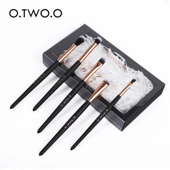 

O.TWO.O 5Pcs/Set Brushes For Makeup Soft Synthetic Hair Wooden Handle Eyeshadow Brush With Gift Box Cosmetics Kit