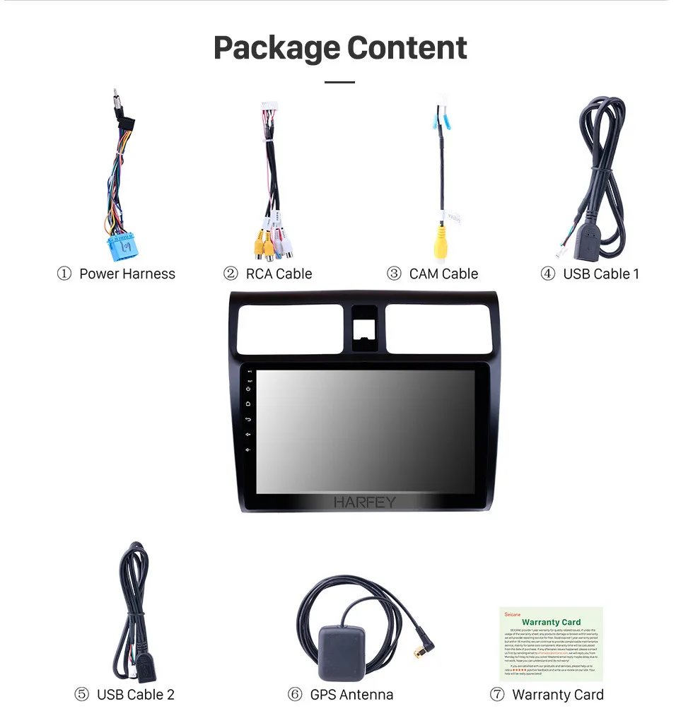 Clearance Harfey Android 8.1/9.0 2Din 10.1" Car Radio For 2005-2007 2008 2009 2010 Suzuki Swift GPS Mutimedia Player Head Unit Wifi Audio 16