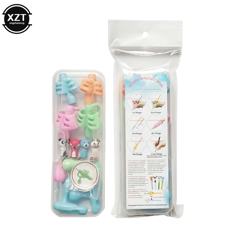 16pcs Pencil holder Grip Children Cute Pen Handle Rod HandWriting Aid Guide Hold Pen Posture Correction for kids gift stationery 6