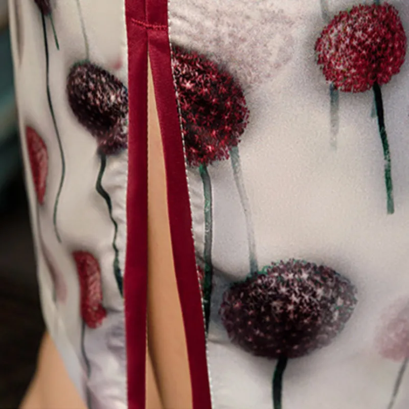 SHENG COCO цветок мяч Одуванчик Cheongsam платья Drak красный Повседневный фестиваль короткие Cheongsam Мода Chipao для женщин Qi Pao платье