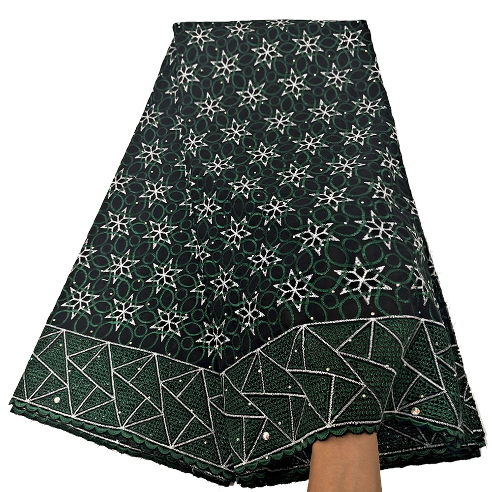 

Beatway хит продаж синее вышитое хлопковое кружево «швейцарская вуаль» ткань Африканская 5 ярдов дизайнерское платье стразы нигерийская кружевная ткань