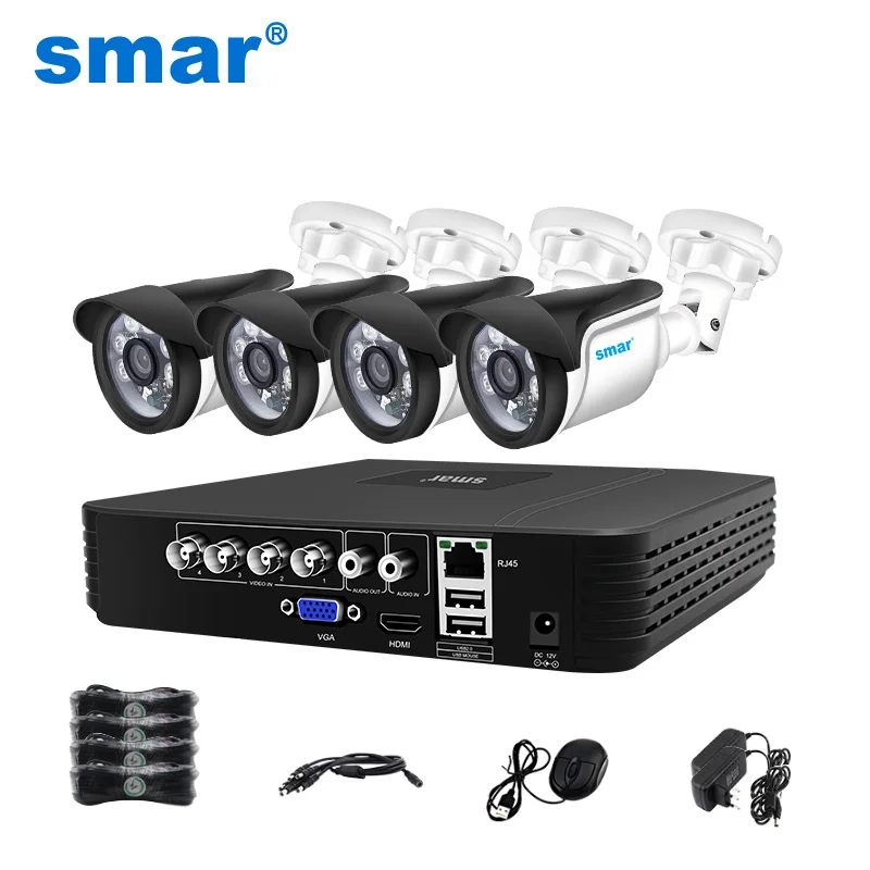  Smar 4CH 1080N 5 in 1 AHD DVR Kit CCTV System 4&2PCS 720P/1080P IR AHD Camera Outdoor Waterproof Se - 32872014549